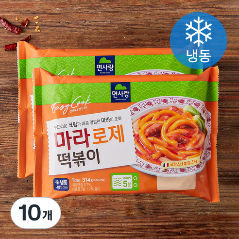 면사랑 마라로제 떡볶이 (냉동), 314g, 10개