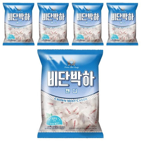 크라운 비단박하 캔디, 140g, 5개