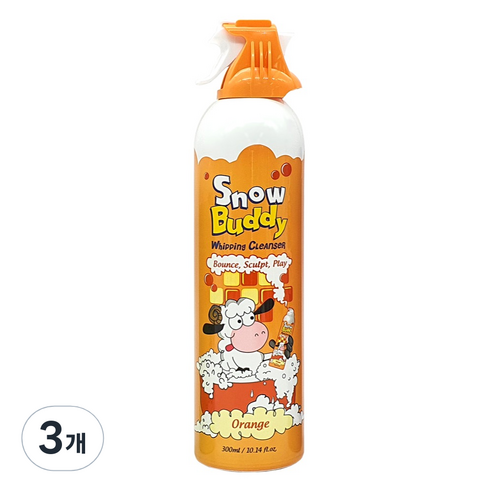 스노우버디 유아용 휘핑 클렌저 대용량 오렌지, 3개, 300ml