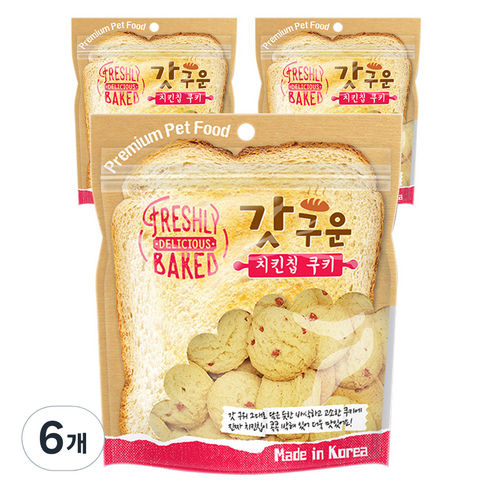 갓구운 치킨칩 쿠키 강아지간식, 350g, 6개, 치킨맛