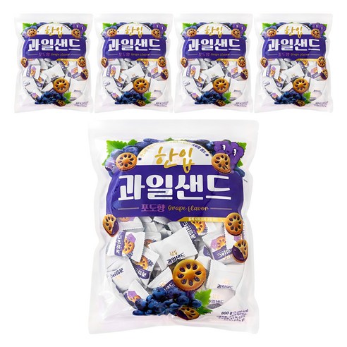 한입 과일 샌드 포도향, 800g, 5개