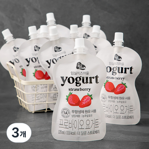 임실치즈마을 요거트 더 달콤 스트로베리, 120ml, 1개입, 30개