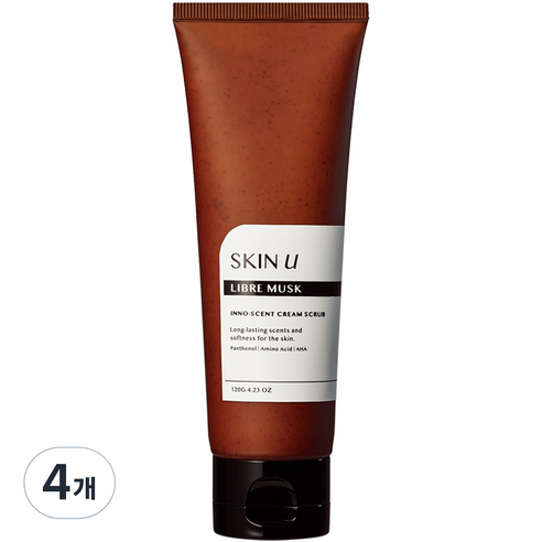 스킨유 이노센트 머스크 크림스크럽, 120g, 4개