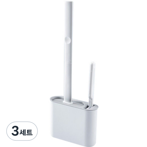 더자카 벽걸이형 욕실 변기솔 + 청소브러쉬 세트, 연그레이, 3세트