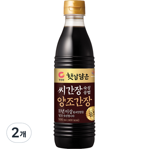 대상 청정원 씨간장 숙성 양조간장 골드, 500ml, 2개