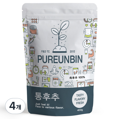 푸른빈 통흑후추, 400g, 4개