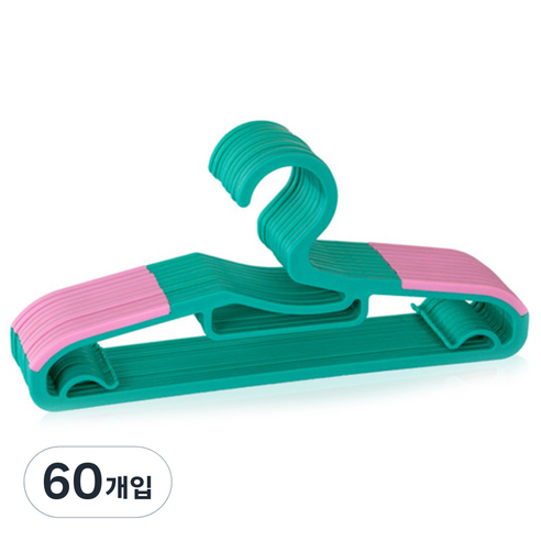 데코 라운드 논슬립 어린이 옷걸이, 민트, 60개입