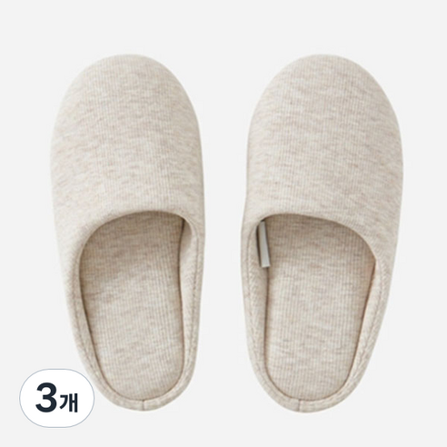 한샘 고급형 패브릭 골지 쿠션 거실화 실내화 슬리퍼, 오트밀, XL, 3개