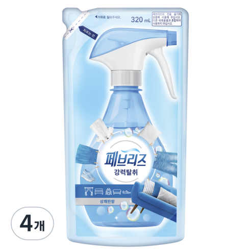 페브리즈 섬유탈취제 상쾌한향 리필, 320ml, 3개