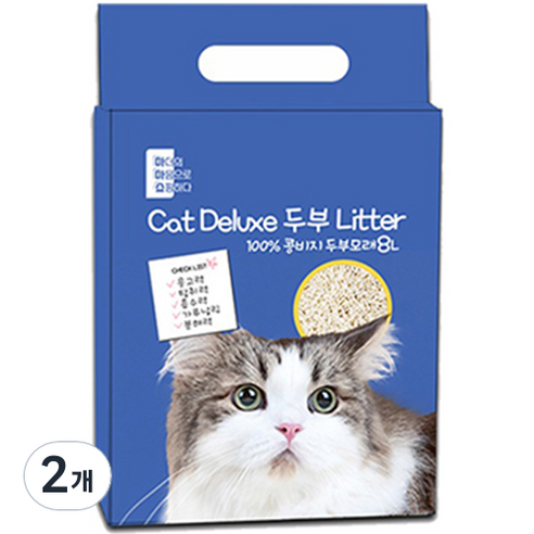 마마쇼 디럭스 가는입자 두부모래 3kg, 8L, 2개, 오리지널