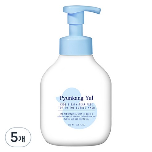편강율 유아용 티어프리 탑투토 버블 워시, 5개, 500ml