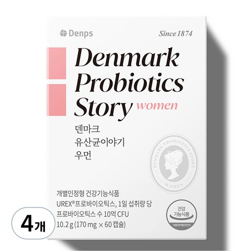 덴프스 덴마크 유산균 이야기 우먼 10.2g, 60정, 4개