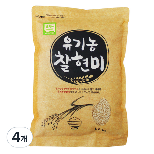광복농산 유기농 찰현미, 1.5kg, 4개