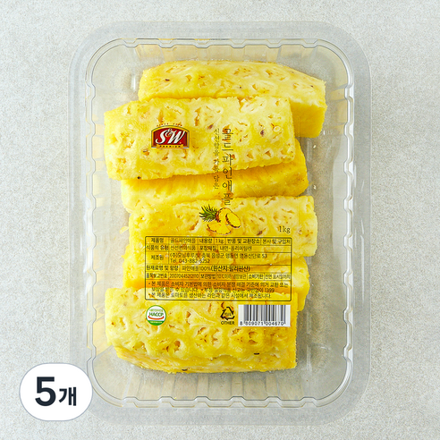 에스앤더블유 골드 파인애플, 1kg, 5개