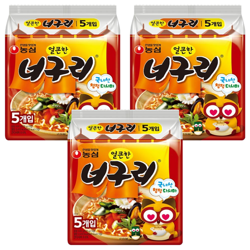 농심 얼큰한 너구리 120g, 15개
