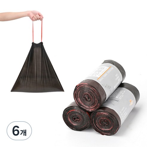 홈앤코 끈 쓰레기봉투 대용량 검은색 270매, 6개, 10L