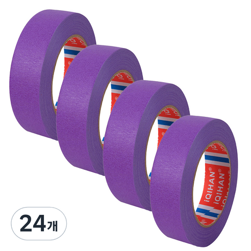 iQIHAN 다다 칼라 마스킹 테이프 20mm x 20m, 보라, 24개