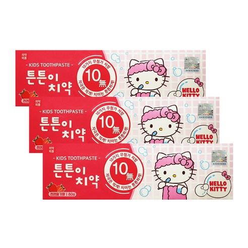 아텍스 헬로키티 키즈치약 딸기향, 80g, 3개