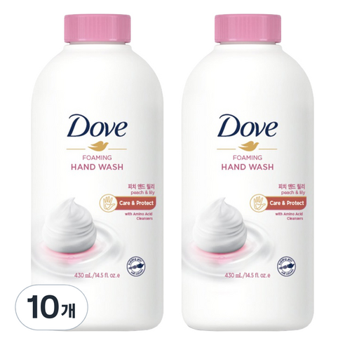 도브 포밍 핸드워시 피치 국문 리필, 430ml, 10개