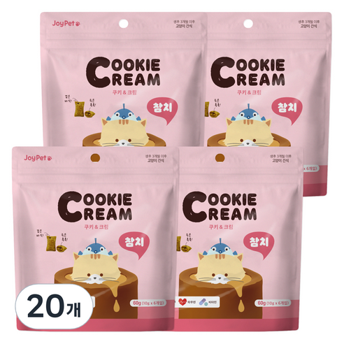 조이펫 쿠키 앤 크림 고양이간식, 참치, 60g, 20개
