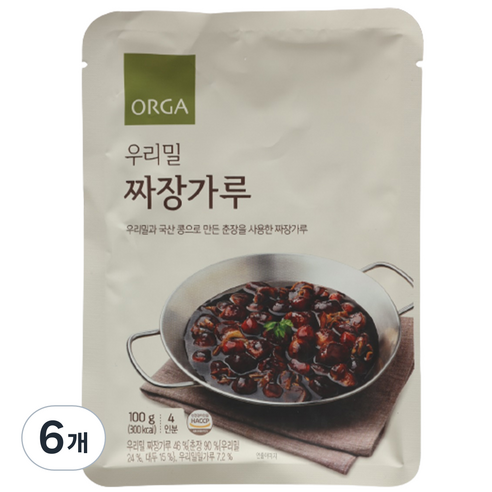 올가홀푸드 우리밀 짜장가루, 100g, 6개