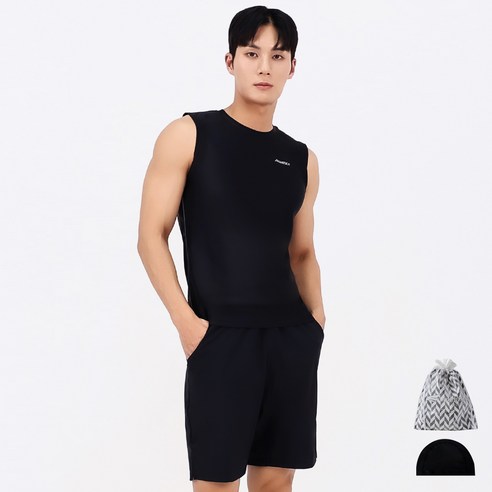 아쿠아티카 남성용 래쉬가드 상의 + 반바지 + 스판 수모 + 비닐백 세트 AQAMAP-PZ