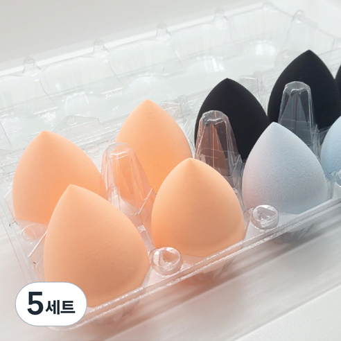 뷰티럽 대용량 논라텍스 사선 메이크업 스펀지 물방울 10p 세트, 랜덤발송, 5세트