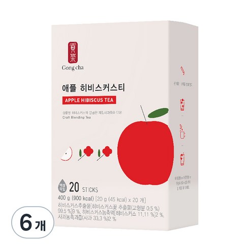 공차 애플히비스커스티, 20g, 20개입, 6개