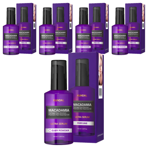 쿤달 울트라 세럼 헤어 에센스 베이비파우더향, 100ml, 5개
