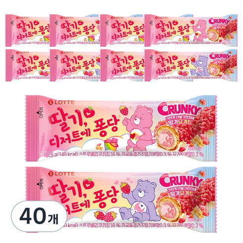크런키 더블크런치바 딸기요거트 랜덤발송, 29g, 40개