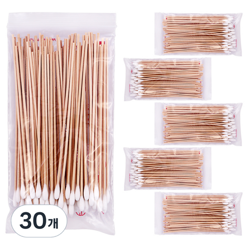 쓰리포 15cm 자작나무 긴 면봉, 100개입, 30개