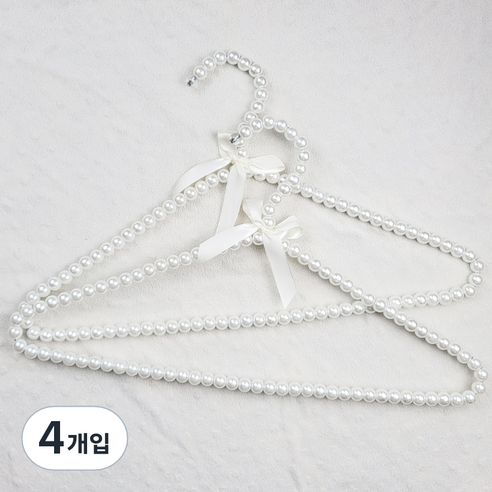 원모아 진주 옷걸이, 화이트, 4개입