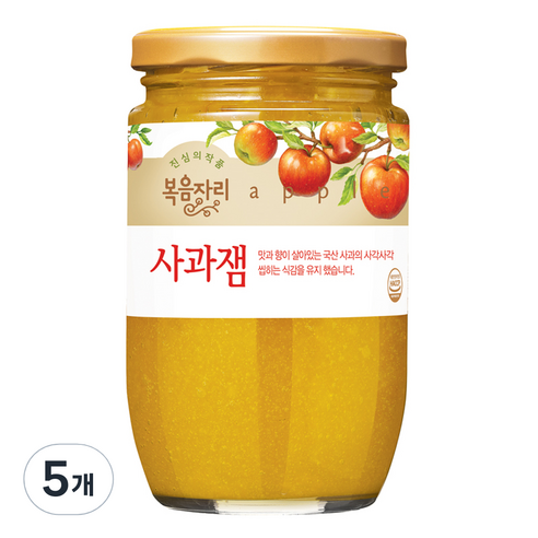 [복음자리] 과일잼(사과잼), 480g, 5개