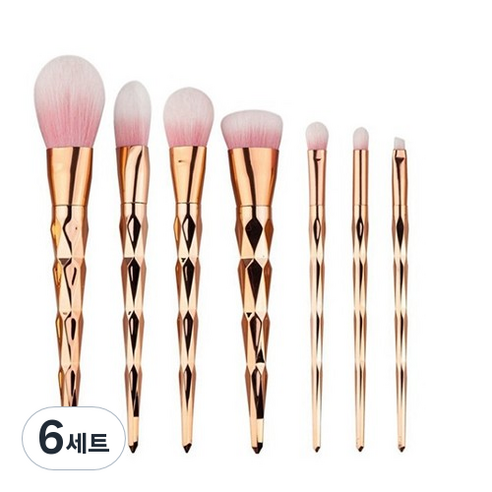 인어 브러쉬 7종 세트, 골드 다이아몬드, 6세트
