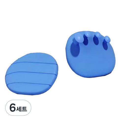 제이케이 자세교정 엄지 외반 발바닥 운동 아치 트레이너 양쪽착용 세트 블루, 6세트