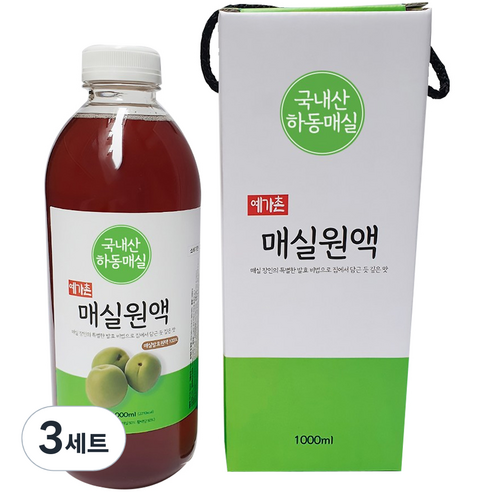 예가촌 매실청 1000ml + 선물용 상자 세트, 1L, 3세트