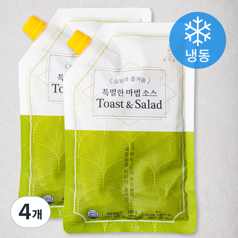 오늘의즐거움 특별한 마법 토스트 앤 샐러드 소스 (냉동), 500g, 4개