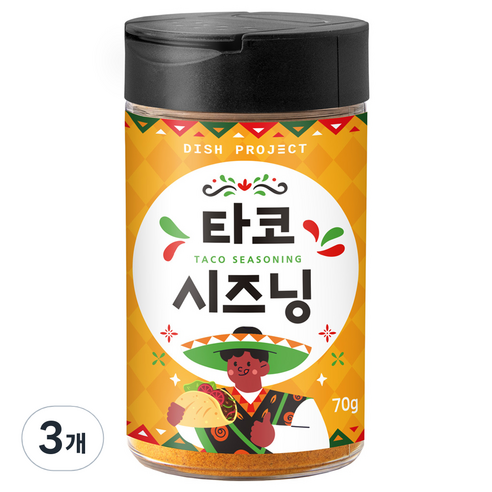 디쉬프로젝트 타코 시즈닝, 70g, 3개