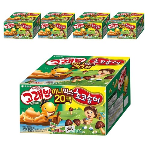오리온 고래밥 초코송이 미니믹스 과자세트, 고래밥 볶음 양념맛 10p + 초코송이 10p, 5세트