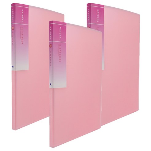 희망사무포인트 고투명 클리어화일 20매입, 분홍, 3개