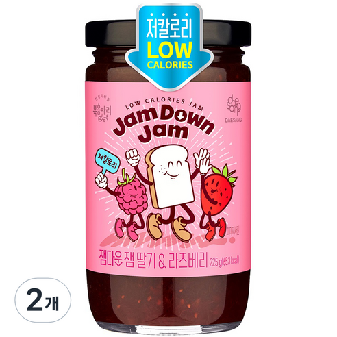 복음자리 잼다운 잼 딸기 & 라즈베리, 2개, 225g