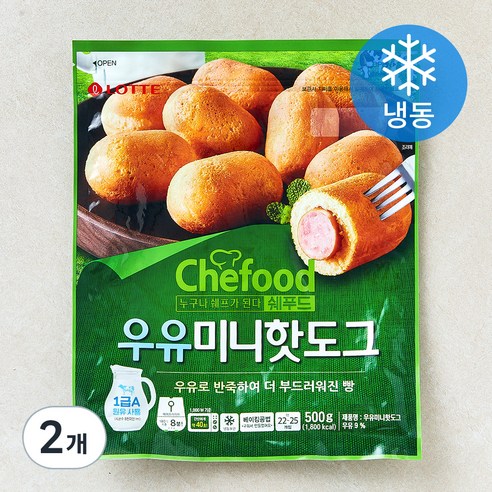 라퀴진 우유 미니 핫도그 (냉동), 500g, 2개