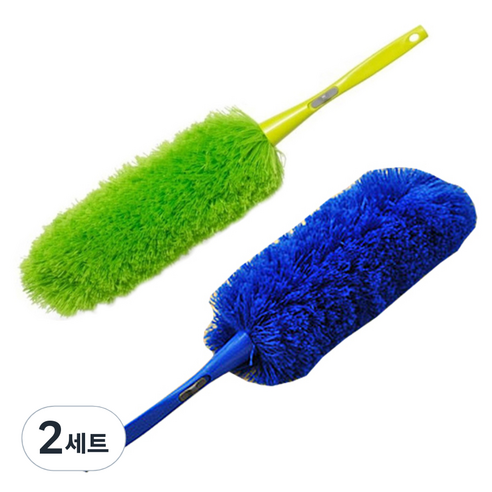 리버그린 초극세사 흡착 먼지 털이개 블루 + 그린, 2세트