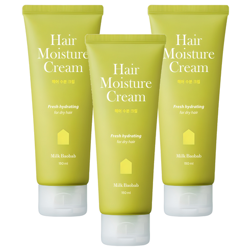 밀크바오밥 헤어 수분크림 150ml 헤어에센스, 3개