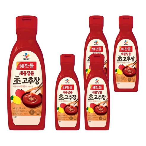 해찬들 새콤달콤 초고추장 튜브형, 500g, 5개