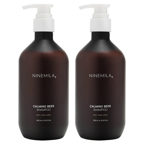 나인밀라 카밍비어 맥주효모 기능성 샴푸 시트러스자몽향, 500ml, 2개