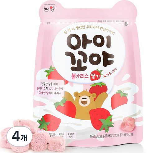 아이꼬야 남양 불가리스 요거트 과자 17g, 딸기, 4개