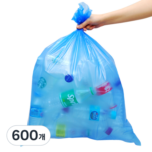 그린팩코리아 다용도 평판 비닐봉투 파랑, 40L, 600개