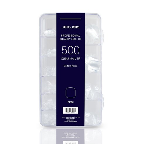  젤로젤로 인조 패디 팁 500p 세트, 1세트, 패디 투명 