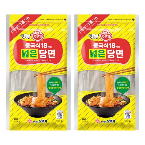 오뚜기옛날 중국식 넓은당면 18mm, 300g, 2개